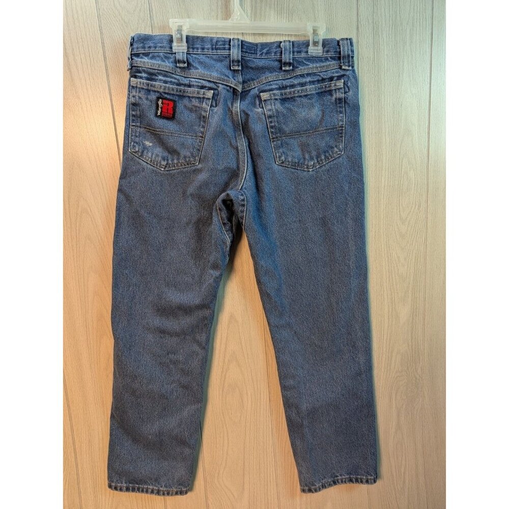 Wrangler Riggs Jeans Adult 34x30 Blue Denim Regular Fit Straight Cut Mens * - Picture 4 of 11